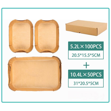 APEX 150 feuilles de papier sulfurisé pour la friteuse à air Ninja Foodi Flex AF500EU, accessoire de doublure en papier jetable pour friteuse à air.