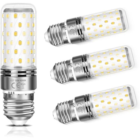 APEX 4 Pack Ampoules LED 16W En Forme D'épi De Maïs, Ampoules LED E27 à Visser, Blanc Neutre 4000K, Basse Consommation Pour Sous-Sols