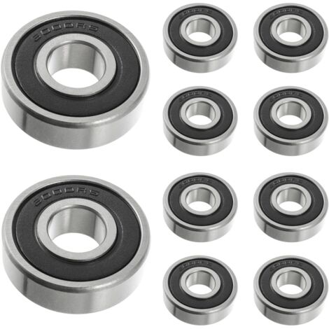 APEX 6000 roulements à billes 2RS, en acier à roulement, 10 mm x 26 mm x 8 mm, roulements à billes à gorge profonde étanches double face (10 pièces)
