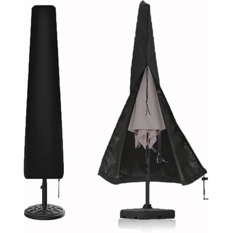APEX Abri pare-soleil déporté imperméable, idéal pour les jardins, terrasses et plages, noir, 190 x 50 x 30 cm