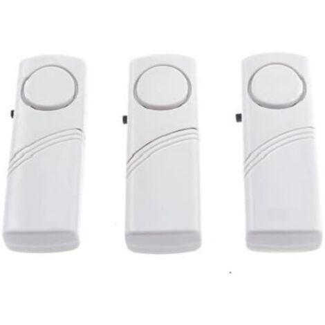 APEX Alarme magnétique de porte antivol pour la maison, détecteur d'ouverture de porte à induction, niveau sonore élevé -Blanc (Lot de 3)