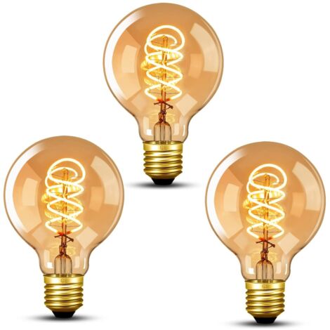 APEX Ampoule Edison Vintage E27, 3 pièces Ampoule Led Rétro Dimmable 40W Lampe LED Blanc Chaud 2700K Ampoule Led E27