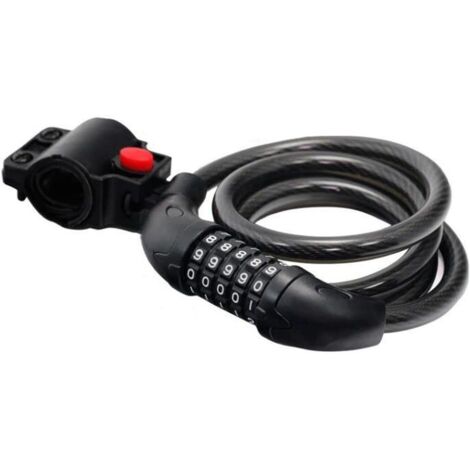 APEX Antivol de vélo haute sécurité à combinaison 5 chiffres réinitialisable, idéal pour les activités de plein air, 1,2 m x 12 mm