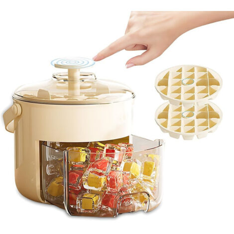 APEX Bac à glaçons avec couvercle et rangement avec couvercle et pinces, machine à glaçons portable double couche 40 grilles pour maison