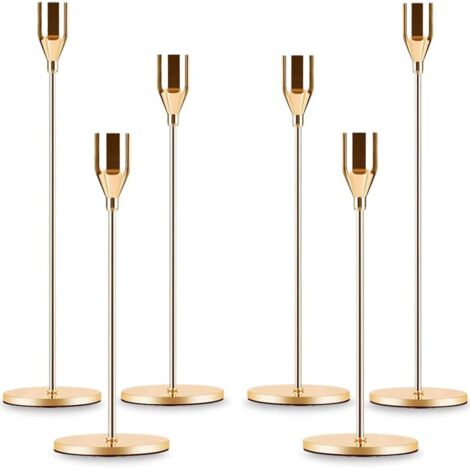 APEX Bougeoir Doré Coniques 6 pcs Chandelier de Mariage Chandeliers Coniques pour la Maison pour Les Fêtes,Mariages,Dîners