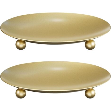 APEX Bougeoirs - Lot de 2 - Doré - Compacts et sobres - Idéaux pour les décorations de fêtes et la décoration intérieure