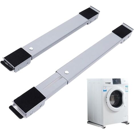 APEX Chariot de rangement réglable pour machine à laver avec base roulante et frein - Gris