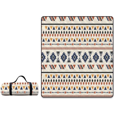 APEX Couverture de Pique-Nique Boho, 200x200cm,Tapis de Plage, Lavable Couverture de Pique-Nique avec Poignée, pour Camping, Parcs,Voyage