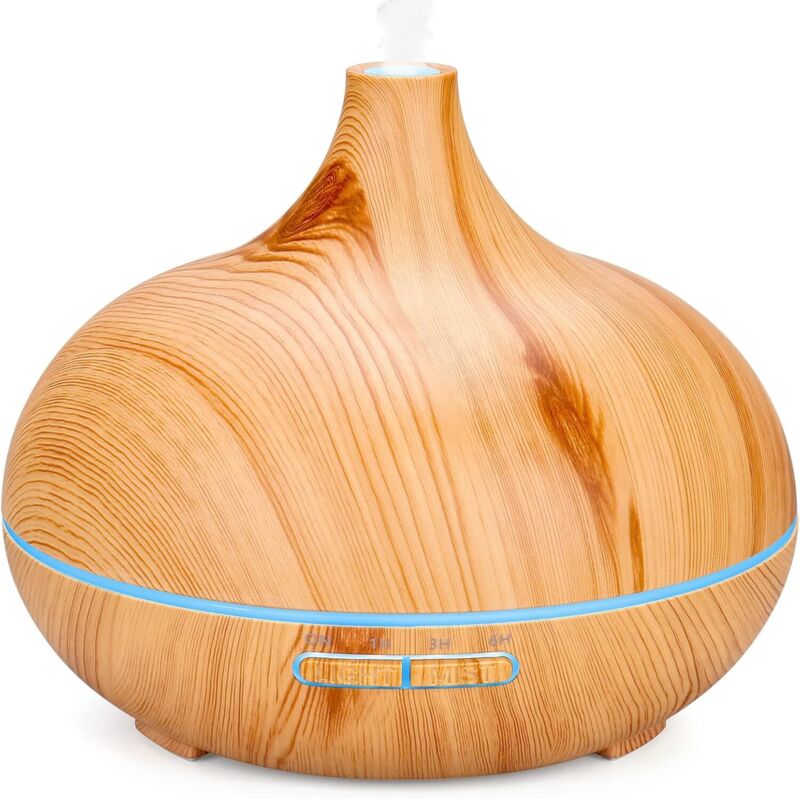 APEX Diffuseur d'huiles essentielles 500 ml, humidificateur ultrasonique, avec lumière LED 7 couleurs
