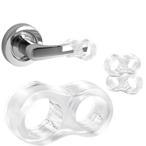 APEX Ensemble de 10 butées de porte transparentes en PVC - Double trou - Protège les portes et les murs