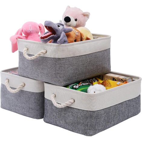 APEX Ensemble de 3 petits paniers de rangement en tissu, paniers de rangement pliables et imperméables, boîtes de rangement en toile