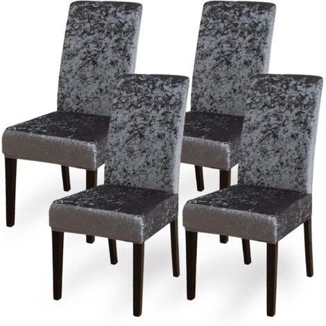 APEX Ensemble de 4 housses de chaises de salle à manger extensibles en velours, convenant à la maison, aux mariages et aux restaurants.