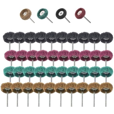 APEX Ensemble de 40 meules à polir de 25 mm (1 pouce) pour outils rotatifs Dremel - diamètre de la tige : 3 mm (1/8 pouce)