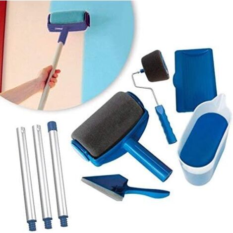 APEX Ensemble de rouleau à peinture multifonctionnel anti-goutte avec réservoir de peinture rechargeable et manche extensible - zéro goutte, zéro débordement, zéro tache
