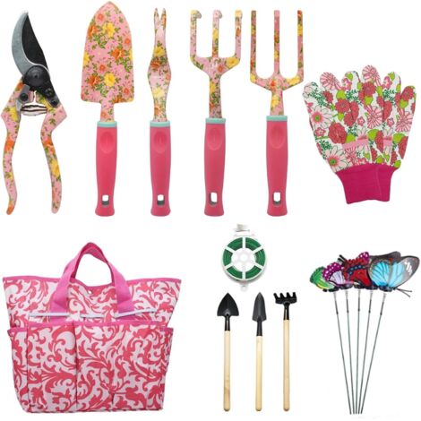 APEX Ensemble d'outils de jardin, cadeau de jardinage 16 pièces pour femmes et hommes, coffret d'outils de jardinage à main avec sécateur