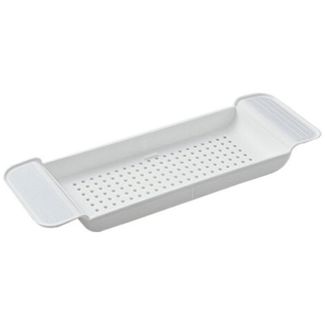 APEX Étagère de douche extensible  Panier de douche en plastique durable  Rangement pratique pour savons, éponges et bombes de bain