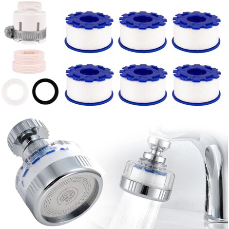 APEX Filtre à eau, filtre anti-calcaire, comprend 6 cartouches filtrantes en coton PP, convient aux salles de bains et aux cuisines.