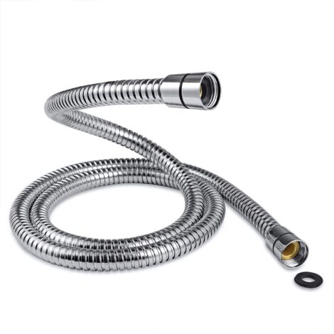 APEX Flexible de douche 1,5 m - 10 mm de diamètre, en acier inoxydable chromé, étanche et anti-torsion.