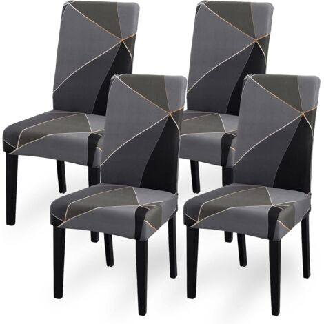 APEX Housses de chaises, ensemble de quatre housses élastiques pour chaises de salle à manger, housses décoratives amovibles et lavables