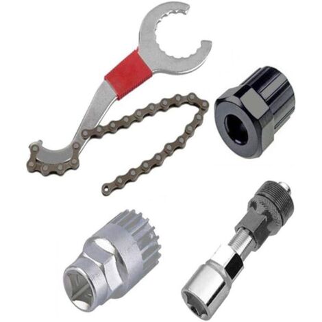 APEX Kit d'outils de réparation de vélo, comprenant un démonte-roue libre et un démonte-chaîne/démonte-béquille/démonte-roue libre/démonte-manivelle, ainsi qu'une clé à pédales 4 en 1.