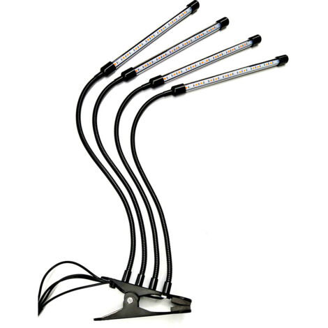 APEX Lampe de croissance pour plantes d'intérieur, lampe LED à spectre complet à 4 bras avec minuterie, idéale pour les semis