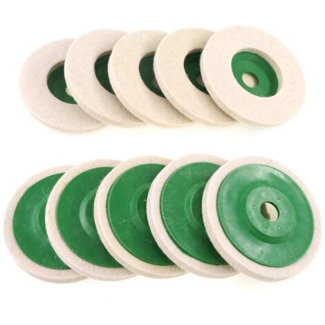 APEX Lot de 10 disques de polissage en laine résistants à l'usure pour meuleuse d'angle, en feutre, pour acier inoxydable, céramique