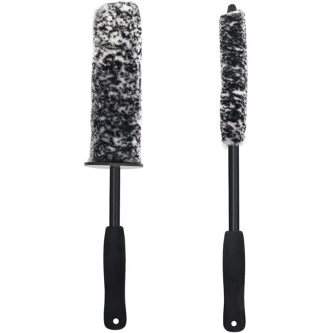 APEX Lot de 2 brosses de nettoyage pour jantes de voiture, brosse noire pour nettoyer les jantes,les garnitures de pot d'échappement