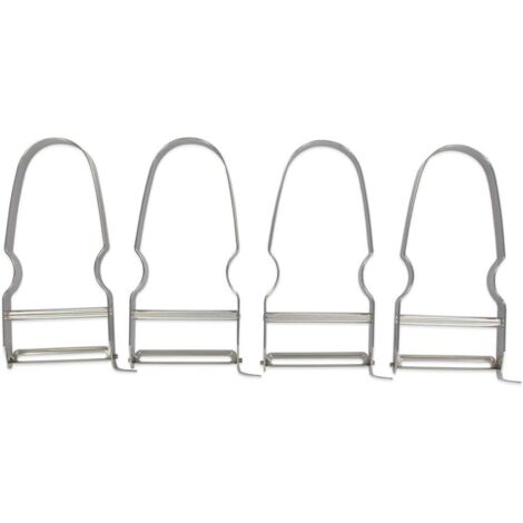 APEX Lot de 4 éplucheurs de type rasoirs à légumes, Économes, Épluche légumes, Acier inoxydable, Argenté, 11,5 x 6.5 cm