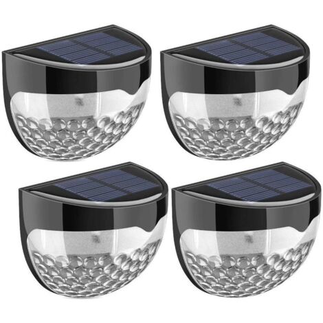 APEX Lot de 4 lampes de jardin - Lampes d'extérieur - Veilleuse étanche pour allée, terrasse, patio, clôture - Lampe de sécurité solaire