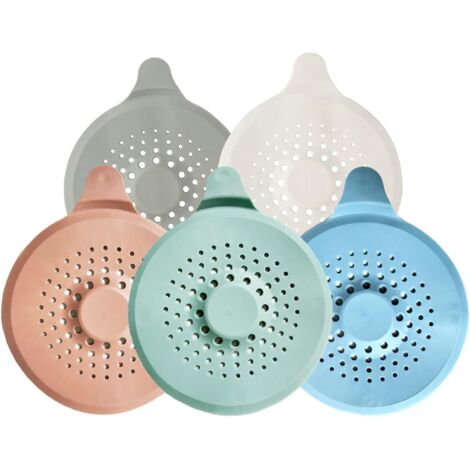 APEX Lot de 5 récupérateurs de cheveux pour bonde de douche avec ventouses puissantes, protection en silicone pour bonde d'évier