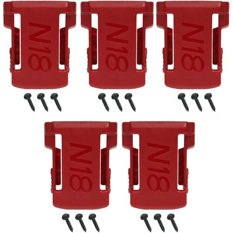APEX Lot de 5 supports de batterie pour outils Milwaukee compatible avec les modèles M18, 48-11-1820, 48-11-1850 et 48-11-1860