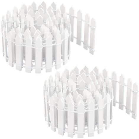 APEX Mini Clôture de Jardin, 2Pcs Miniature Clôture en Bois, 90 cm x 5 cm Petite Clôture en Bois, Clôture Miniature Flexible (Blanc)