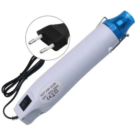 APEX Mini Pistolet à air Chaud électrique 300W Décapeur Thermique Portatif température Pistolet à air Chaud DIY (Blanc)