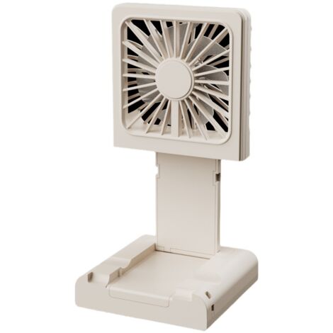 APEX Mini ventilateur portable - Gris - Fonctionne sur piles - Pliable - Support pour téléphone en ABS