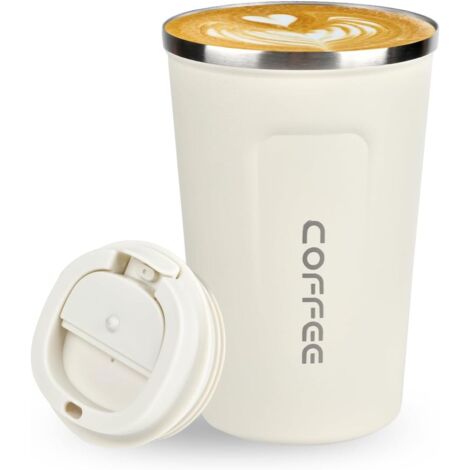 APEX Mug isotherme de voyage pour café, 380 ml, avec couvercle étanche, réutilisable, en acier inoxydable à double paroi sous vide.