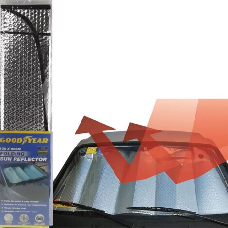 APEX Pare-soleil universel pliable Goodyear pour pare-brise de voiture ou de camionnette, avant ou arrière