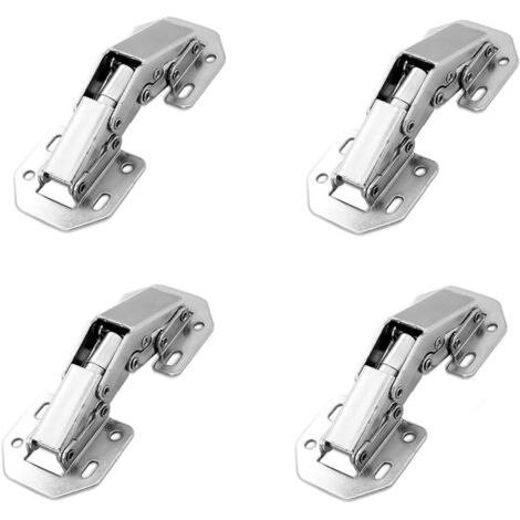 APEX Petit Charnière à Visser avec Ressort 90 Degré Charnieres Fermeture Automatique pour Portes Légère Complètement en Applique et Rentrant de Meubles Armoires Cuisine Lot de 4