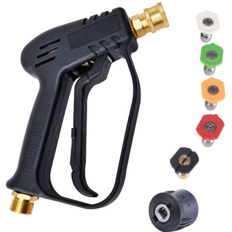 APEX Pistolet nettoyeur haute pression avec 5 embouts de buse pour le nettoyage de voiture (raccord de tuyau M22 14 mm )
