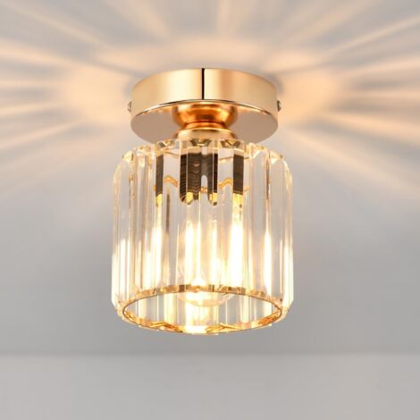 APEX Plafonnier industriel en cristal, douille E27, suspension en métal, diamètre 135 mm, avec ampoule à lumière chaude.