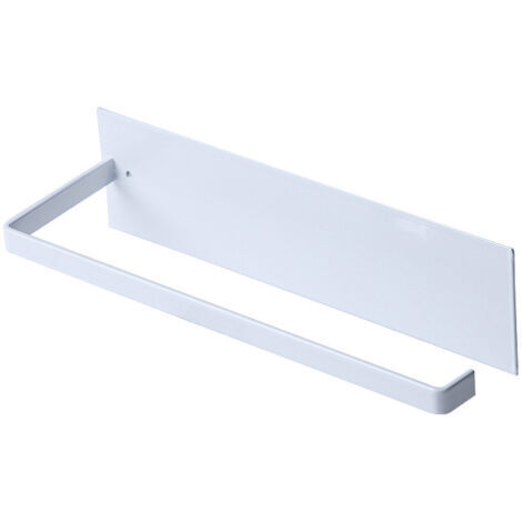 APEX - Porte Essuie-Tout, Porte-Papier Cuisine Mural, Supports pour Papier Essuie Tout sans Perçage, Porte-Rouleau Cuisine en Métal, Dérouleur Sopalin Auto-Adhésif Cuisine, 22cm - Blanc