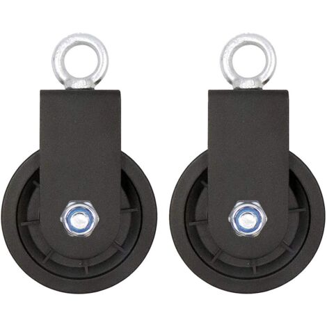 APEX Poulie pivotante simple, système de poulie de 90 mm , roulette de levage pour machine à câbles métalliques (2 pièces)