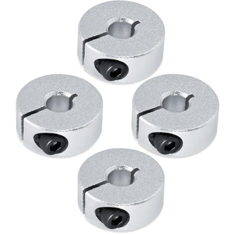 APEX Quatre colliers à axe divisé de 6 mm, colliers de verrouillage d'arbre monobloc en aluminium, alésage de 6 mm, diamètre extérieur de 20 mm, épaisseur de 8 mm, avec vis M4.