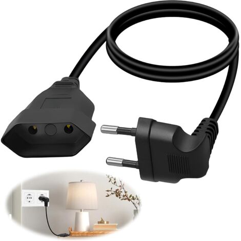 APEX Rallonge de Prise Plate Européenne 2.5 A 250V Prise Européenne Universelle de Type C, Adaptée pour Téléviseur, Ordinateur, (0,3m)