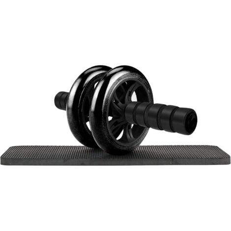 APEX Roue Abdominale Double Professionnelle - 2 Roues Stabilité Maximale - Avec Tapis de Fitness - Entraînement Intense Abdos