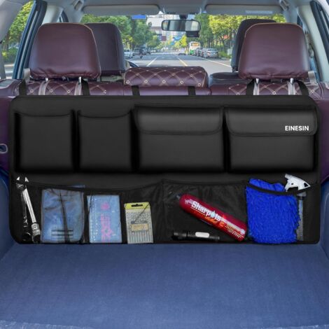 APEX Sac organisateur de coffre de voiture, sac de rangement pliable multifonctionnel, 7 poches, convient aux SUV, noir (90x46 cm)