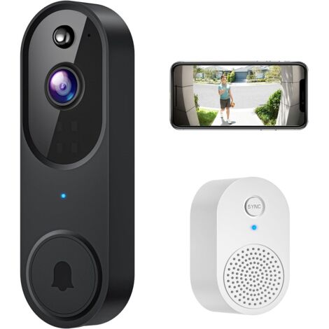 APEX Sonnette vidéo sans fil 1080p avec audio bidirectionnel, détection intelligente des mouvements humains, vision nocturne HD et stockage cloud