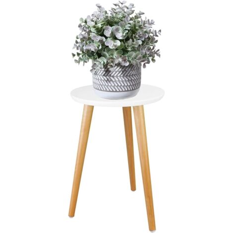 APEX Support pour plantes d'intérieur - Table en bois pour pots de fleurs, décoration intérieure moderne, 42 x 28 cm (blanc)