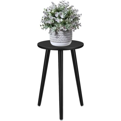 APEX Support pour plantes d'intérieur - Table en bois pour pots de fleurs, décoration intérieure moderne, 42 x 28 cm (noir)