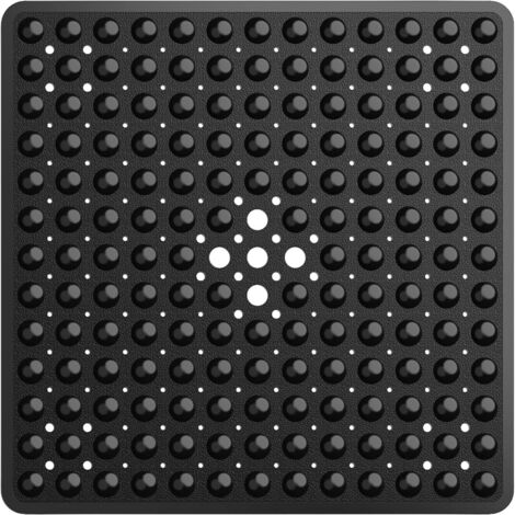 APEX Tapis de douche carré antidérapant et anti-moisissure - 53 x 53 cm, avec ventouses et trous d'évacuation