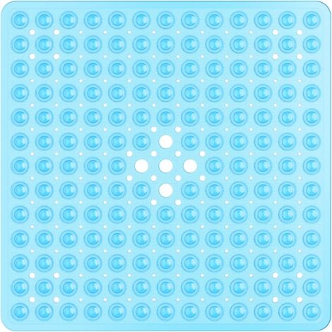APEX Tapis de douche carré antidérapant et anti-moisissure - 53 x 53 cm, avec ventouses et trous d'évacuation